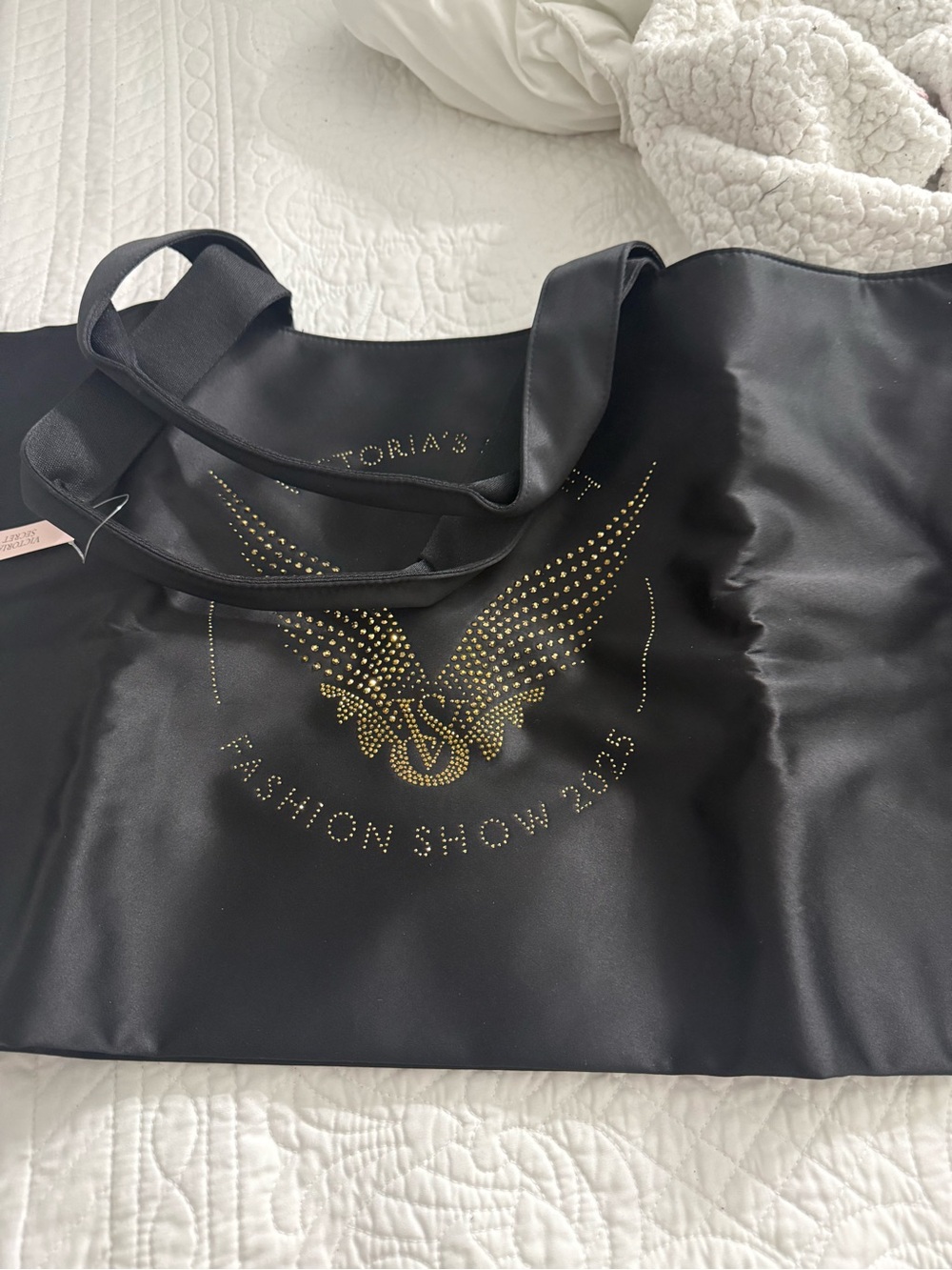 Victoria's Secret Black Tote with Gold Studded Wing Logo